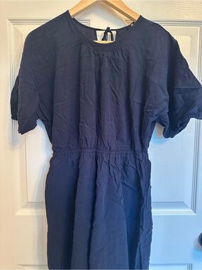 Madewell Short Navy Dress with Elastic Waste